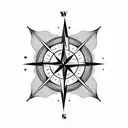 compass with flowers, phoenix, arrow, time,  tattoo design idea