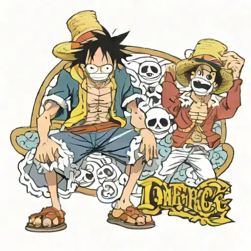 Luffy one piece anime, patience tattoo design idea