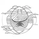 An intricate black and grey design of Earth's layers, showcasing the client's interests in geology and the planet tattoo design idea