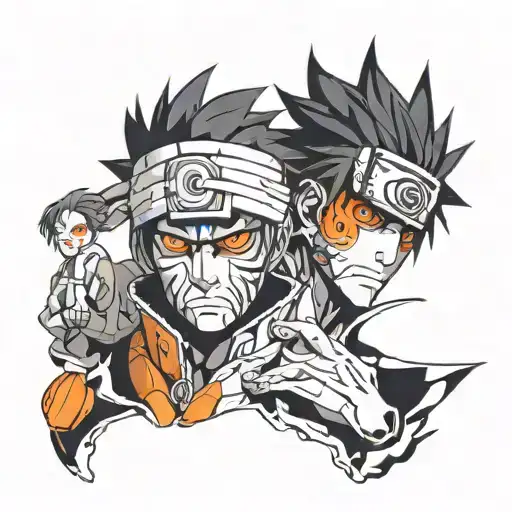 obito rin fate face tattoo design idea