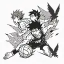 haikyuu spiking + fly tattoo design idea