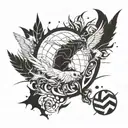 haikyuu spiking + fly tattoo design idea