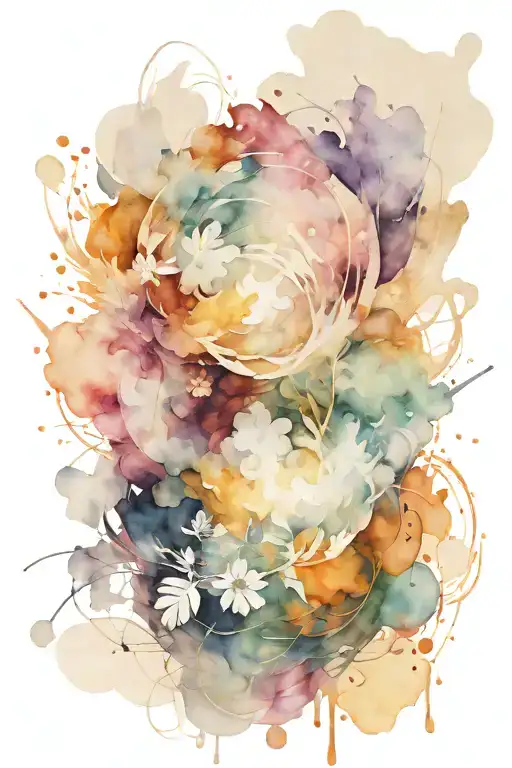 more masculine and abstract, messier with brush strokes, leave room for more negative space tattoo design idea