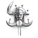 Viking axes and ship tattoo design idea
