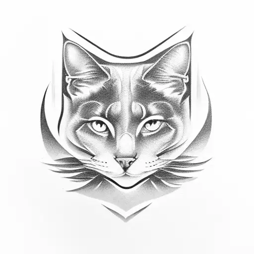 elements of space, drumming imagery, and subtle references to russian blue cat tattoo design idea