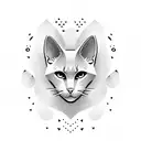 elements of space, drumming imagery, and subtle references to russian blue cat tattoo design idea