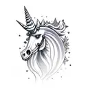 alien riding unicorn tattoo design idea