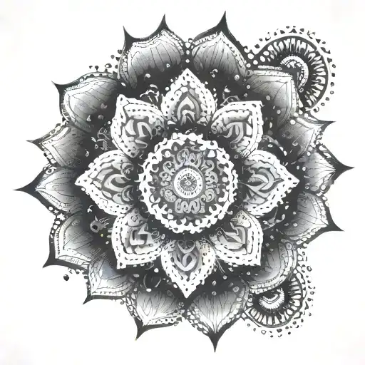 mandala perfectly symetric tattoo with dot tattoo design idea