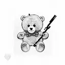 ted bear with guns tattoo design idea