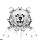 ted bear with guns tattoo design idea