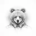 ted bear with guns tattoo design idea