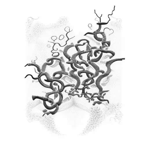 A mesmerizing dotwork pattern of grapevines forming an airplane shape tattoo design idea