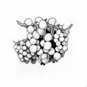 Aerial view of a vineyard with geometric grape clusters tattoo design idea