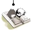 death note book with l and light across from eachother with shinigami shadow behind them tattoo design idea