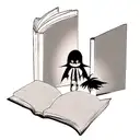 death note book with l and light across from eachother with shinigami shadow behind them tattoo design idea