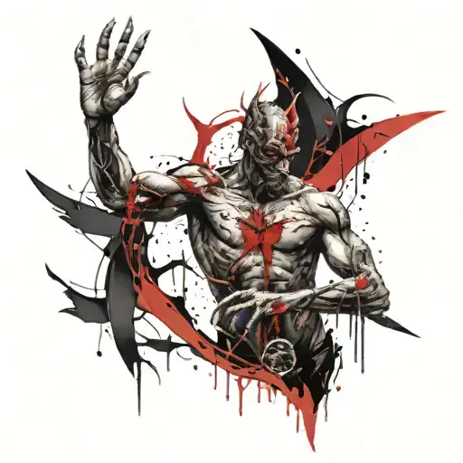 Samael becoming Lucifer tattoo design idea