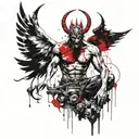 Samael becoming Lucifer tattoo design idea