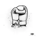 a human boxer fighter with quotes inspired by the song "the boxer" by Simon and Garfunkel tattoo design idea