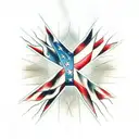 Christian cross with American flag tattoo design idea