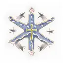 Christian cross with American flag tattoo design idea