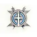 Christian cross with American flag tattoo design idea