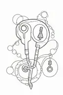 coraline key and looking stone tattoo design idea