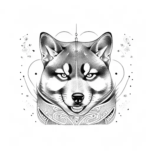 shiba inu tattoo design idea