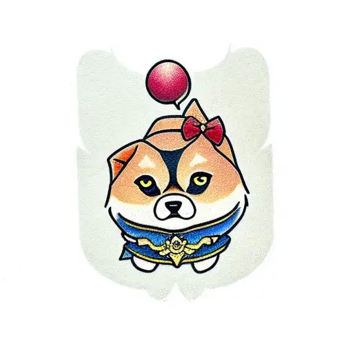 small and Cute shiba inu tattoo design idea