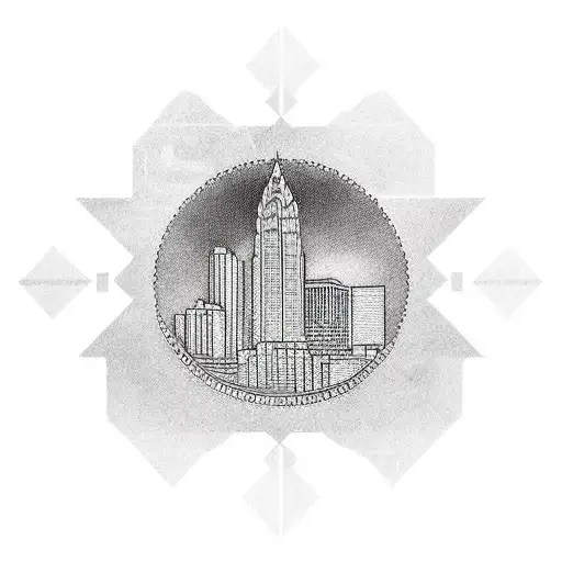 Columbus Ohio skyline tattoo design idea