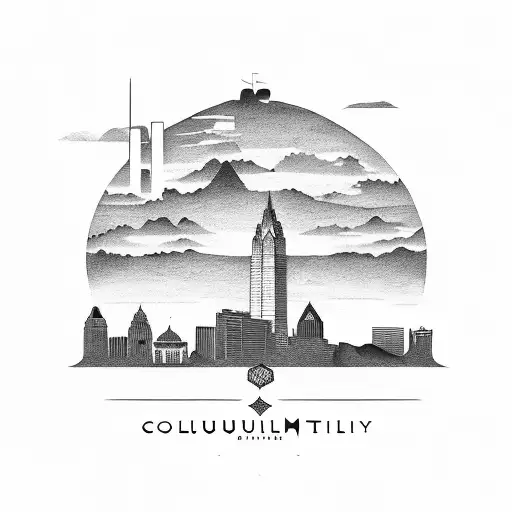 Columbus Ohio skyline tattoo design idea