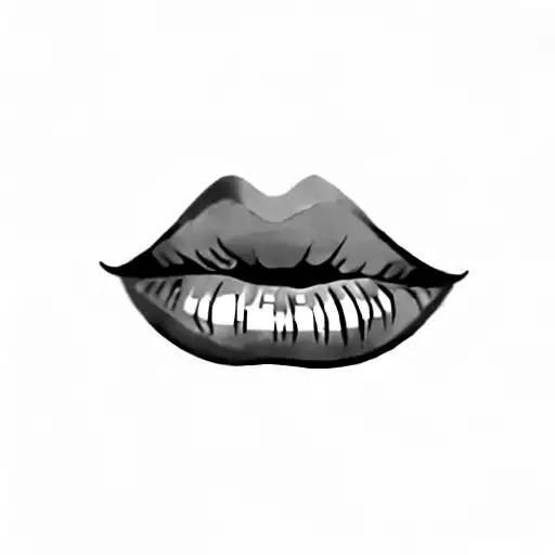 a woman's lips tattoo design idea