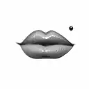 a woman's lips tattoo design idea