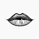 a woman's lips tattoo design idea