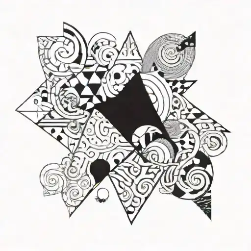 Abstract painting inspired design incorporating elements of Serbia tattoo design idea