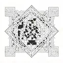 Geometric painting design with subtle references to Serbia tattoo design idea