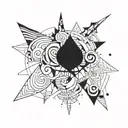 Abstract painting inspired design incorporating elements of Serbia tattoo design idea