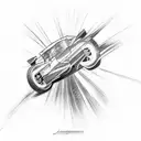A sketch-style tattoo featuring the McLaren of James Hunt and the Ferrari of Nicky Lauda in action tattoo design idea