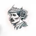 Peaky blinders with roses tattoo design idea
