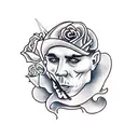 Peaky blinders with roses tattoo design idea