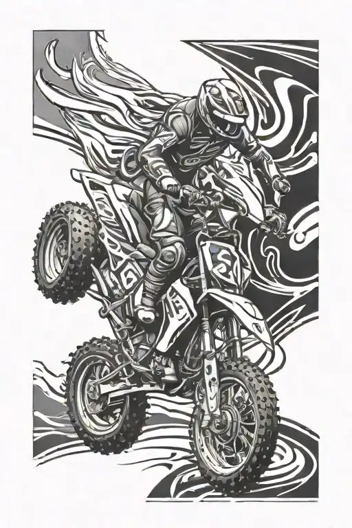 quad racing tattoo design idea