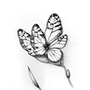 Butterfly on a lily tattoo design idea