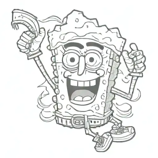Sponge bob marley tattoo design idea