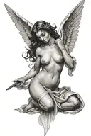 nude angel tattoo design idea