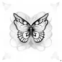 A mesmerizing tattoo of a butterfly and firefly dancing together in the eerie twilight tattoo design idea