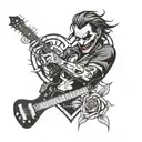 joker, guitar, thunderbolt, sword, heart, volleyball tattoo design idea