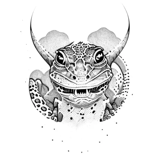 Leopard Gecko lizard crawling  tattoo design idea