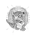 Leopard Gecko crawling  tattoo design idea