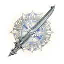 damascus sword monument tattoo design idea