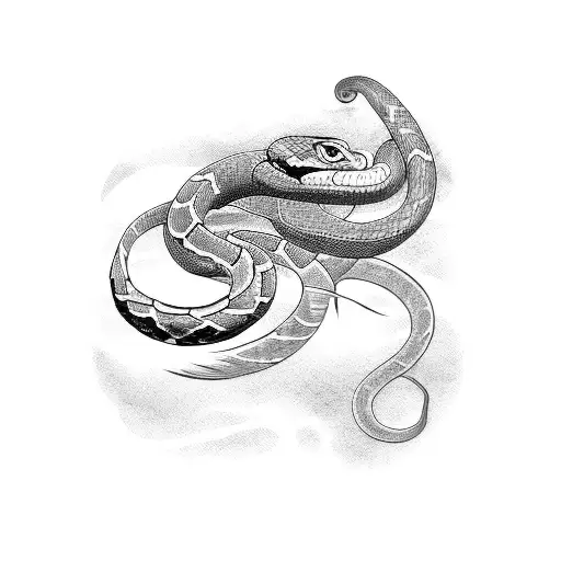 Snake mangá style old school tattoo design idea
