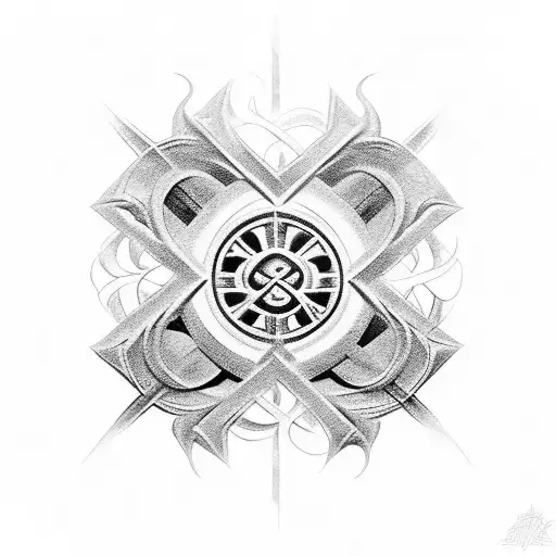 fire, number 3, Maltese cross tattoo design idea